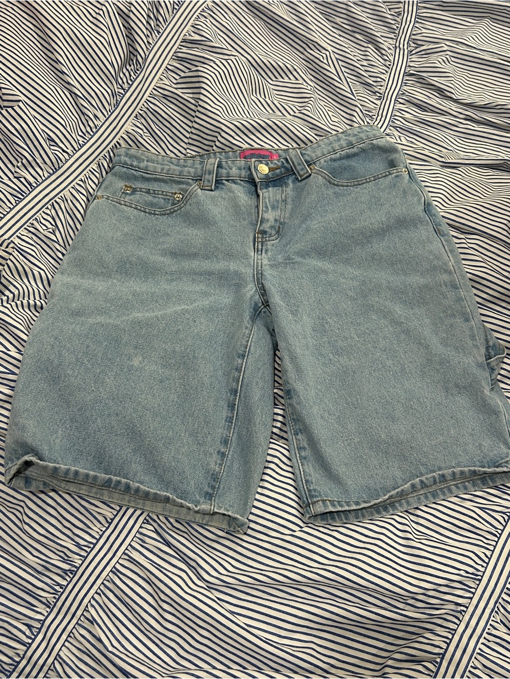Edikted Denim Carpenter Shorts - Picture 4 of 7
